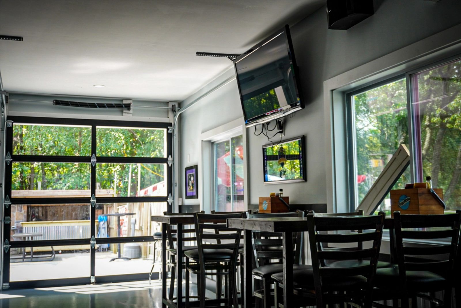 Light-filled seating area inside the tavern